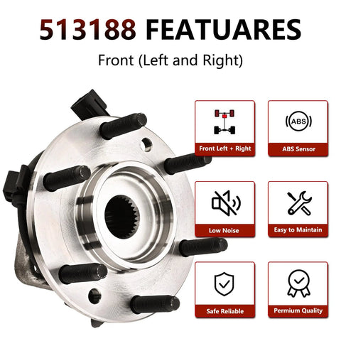 Front Wheel Hub Bearing Assembly Compatible With Chevrolet Trailblazer 2002 2009 SSR 2003 2006 GMC Envoy 2002 2009