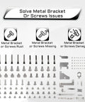Smooth Swap Hardware Fix For iPhone 15 Packing A Full Screw Set And Rugged Metal Bracket Replacement Plate For No Hassle Click Install On A2846 A3089 A3090 A3092 Devices parts layout showing screws and metal brackets in multiple sizes.