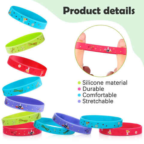 Science Party Favors Silicone Bracelets Bulk Multicolor Lab Wristbands Set 36 Pcs, showcasing durability and comfort features