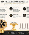 Modern Floral Cabinet Knobs With Matte Black Finish, 6 Pack Decorative Drawer Handles For Dressers And Kitchen Cupboards, Single Hole Hardware Kit With Matching Screws, Breezy Install For A Killer Room Refresh display with six floral knobs and screws.