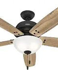 60 Inch Matte Black Indoor Ceiling Fan With LED Light Pull Chain Ideal For Big Bedrooms Or Living Rooms Standard Mount 5 Blades Includes Energy Efficient Bulbs No Remote Reveille 52400