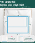 No Sweat Extra Large Adult Incontinence Bed Pads Disposable 40X36 Heavy Duty Pee Pads For Beds on a mattress with size dimensions shown.