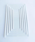 Top Shelf Rectangle Router Template Set For Custom Woodworking Builds Quarter Inch Clear Acrylic Jig with engraved measurements.