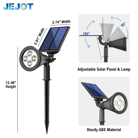 Six Pack Tough Solar Spotlights For Outdoor Waterproof Use With Adjustable Focus Beam And Dual Brightness Modes Pumps Out Solid 3000 K Warm White Glow Perfect For Landscaping Gardens Driveways Or Backyard Vibes