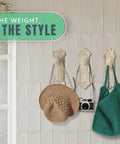 Rustic White Cast Iron Wall Hooks Dead On Vintage Door Knob Style Coat Rack Heavy Duty Entryway Decor Shabby Chic Key Hat Bag Hangers set with hats and bags