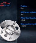 Front view of Rear Wheel Bearing And Hub Assembly Set Of 2 For 5 Lug GM Vehicles Compatible with various models.