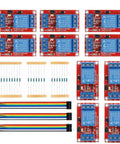 Ten Piece 5V DC One Channel Relay Module Kit With Optocoupler Isolation High And Low Level Trigger All In One 20 Cm Jumper Wires And 10K 1K 220R Resistors For Arduino And Raspberry Pi, relay modules