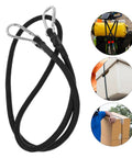 One Meter Motorcycle Luggage Strap Bungee Cord With Carabiner Hooks Built Tough Elastic Band shown securing various items