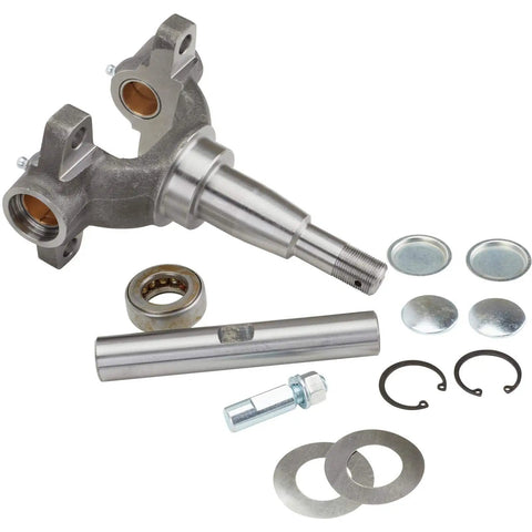 Old School Gasser Axle Spindle Brake Kit For Vintage Drag Cars, 48 Inch Axle, shown with spindle and components