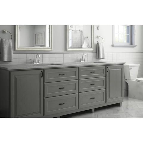 Lombard 3 Inch Center To Center Matte Black Cabinet Handles 1 Pack Ideal For Kitchen Cabinets Bathroom Vanities Dresser Drawers And Furniture Update With Modern Casual Hardware And Durable Metal Pulls installed on bathroom vanity drawers.