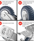 Heavy Duty Swivel Caster Wheel With Brake For Easy Transport And Maneuverability, 4 inch rubber caster details
