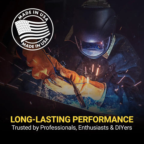 Welding process with sparks visible, featuring Heavy Duty Shop Rat Approved Beefy Pure Copper Welding Lead And Car Battery Cable 4/0 Awg Gauge 600 Volt.