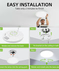 Easy installation steps for 2 Pack 12 Inch LED Round Flat Panel Light With 3 CCT Selectable Color Temperature 3000K 4000K 5000K 24W Edge Lit Flush Mount Ceiling Fixture For Kitchen, Bedroom, Laundry, And Closet White.