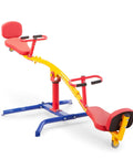 Spinning Teeter Totter Playground Set For Kids 360 Degree Rotation Teeter Totter With Impact Absorbing Seats Urethane Wheels