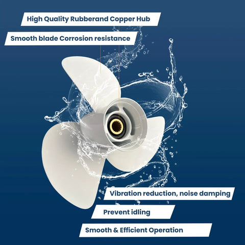 Yamaha Outboard Propeller 14X11 Aluminum 3 Blade Right Rotation 15 Spline Hub Fits 50 130HP Boats Motors OEM 6E5 45954 00 EL
