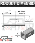 Heavy Duty Hitch Reducer Sleeve From Two And A Half Inch To Two Inch Fits Class V Receivers For Class III And IV Tow Mounts Bike Racks Cargo Carriers With Five Eighth Inch Pin And Clip Included Carbon Steel Construction Upgrade dimensions diagram