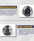 Rear Wheel Bearing And Hub Assembly 512218 Compatible With Toyota Celica 2000 2005 Corolla 2003 2008 Matrix 2003 2008 And Pontiac Vibe 2003 2008 5 Lug Bolts Non ABS shown in two views with quality assurance text