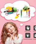Child dreaming of Interactive Robot Building Kit for Kids Ages 8-12, Hands-On STEM Toys With Bubble Machine, Doodling Robot.