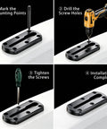 Universal Kayak Track Rails Mount Kit 4 Inch Two Pack For Fish Finder Rod Holder And Accessories Paddle Holder Camera Mounts Cup Holders Easy Rig For Your Kayak Fishing Setup. 4-inch PA+30%GF track base installed with screws