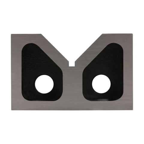 Rock Solid Cast Iron V Block Set For Precision Layout Work And Machinist Bench Setup Featuring Dead Square Ground Edges And Point Zero Zero Zero One Inch Tolerance That Is Seriously Badass Quality, top view showing dual recesses.