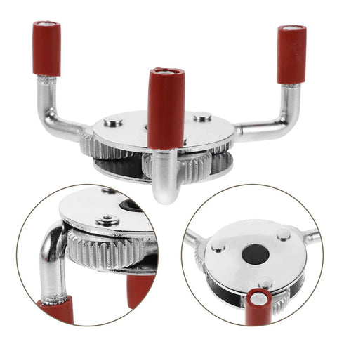 Heavy Duty Smoke Transducer Removal Tool With Detachable Head Gripper top view showcasing durable metal and red grip for easy sensor swapping.