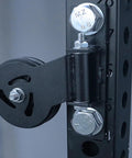 Close-up of Heavy Duty Gym Cable Pulley With Detachable Rotation And Quiet Swivel Durable Fitness Pulley Attachment mounted on frame