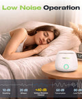 Woman sleeping beside Ultrasonic Retainer Cleaner For Aligners Night Guards Dentures And Mouthguards Plus Jewelry Watches Glasses And Coins Deep Cleaning At 45000 Hz