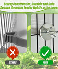 Comparison image of Two Pack Automatic Bird Cage Water Dispenser With Leak Proof Build For Parakeets showing secure mounting features.