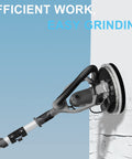 Heavy Duty Drywall Sander With Vacuum And Extendable Handle Pro Grade 9.5 Amp Electric Sander against wall