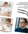 Top Tier Glasses Arm Replacement Set For Everyday Spectacles, 140mm nylon arms shown with users in various settings.