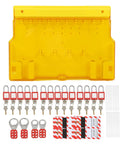 Lockout Tagout Kit With Visual Management And Durable Padlocks For Factory Safety Supplies displayed with accessories