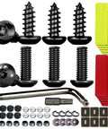 Anti Theft License Plate Screws Stainless Steel Rustproof Bolts For Car Tag Frame M6 Quarter Inch Security Screws With Chrome Caps And 10 Reflective Stickers kit