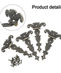 Antique Zinc Alloy T Hinges For Wooden Boxes And Cabinets Bronze Finish 69x113 mm 4 Pieces With 20 Screws Rustic Vintage Cabinet Hardware