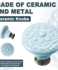 12 Pcs Sky Blue Ceramic Cabinet Knobs Are A Total Game-Changer For Your Kitchen Or Bath With These Round Picks featuring floral patterns.