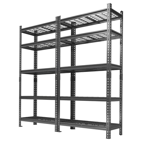 Rust Proof Iron Storage Shelf Two Pack No Tools Needed For Ten Minute Assembly Heavy Duty Garage And Kitchen Rack For Bulky Items