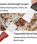 Stainless steel and trapezoidal scrapers from 7 Piece Multi Purpose Crevice Cleaning Brush Set for stubborn kitchen grime.