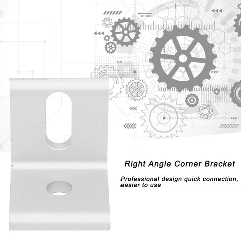 Close-up of aluminum L-shaped corner bracket from 10 Pack Right Angle Corner Brackets Aluminum L Shaped Braces Heavy Duty Fasteners