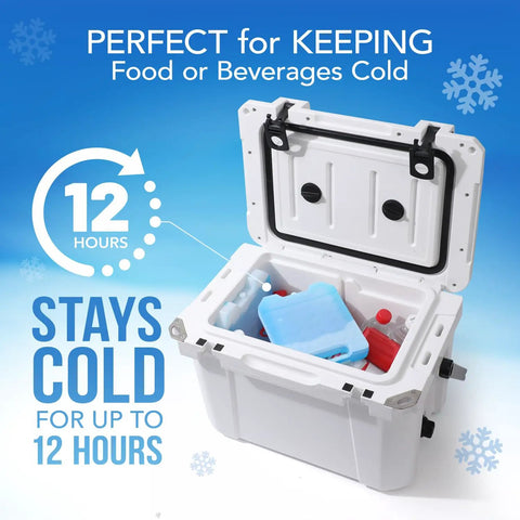 Reusable Ice Packs for Cooler With Handle in opened cooler, 2 Pack, Extra Large Size, Long Lasting Chill, BPA Free, 12-hour cooling