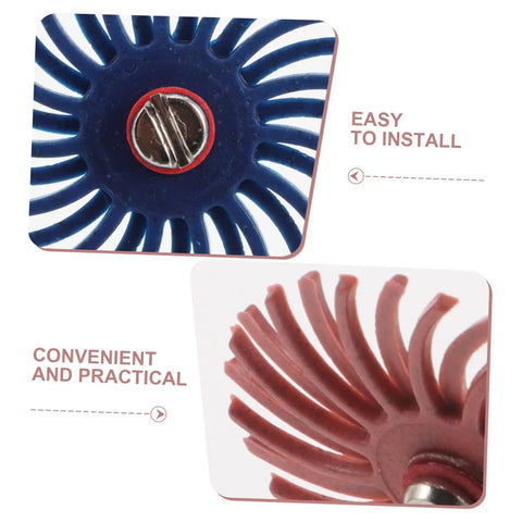 Top view of Mini Radial Bristle Disc Buffing Wheel With 3mm Shank for detail sanding and polishing tasks.