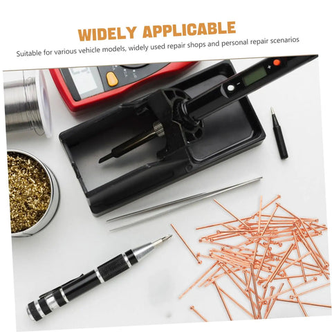 Top Tier Iwowedhero Automotive Welding Pins For Spot Welder Dents 2Mm Iron Plated Copper Studs with tools on a workspace.