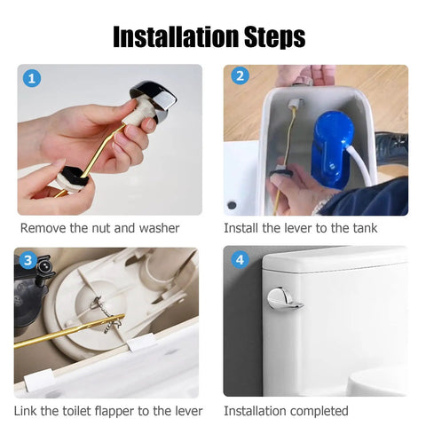 Universal Side Mount Toilet Handle Replacement Kit installation steps.