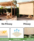 90 Percent UV Blocking Sun Shade Cloth 6x15 Ft With D Ring Breathable UV Resistant Shade for pergola enhancing privacy
