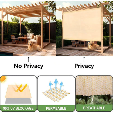 90 Percent UV Blocking Sun Shade Cloth 6x15 Ft With D Ring Breathable UV Resistant Shade for pergola enhancing privacy
