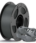 ANYCUBIC PLA filament spool, 1.75mm, 1kg, grey, with a 3D-printed skull model
