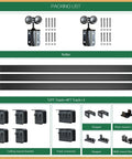 12Ft Black Sliding Barn Door Hardware Kit For Exterior Box Track Low Ceiling, three 4ft rails, ceiling brackets, and connectors