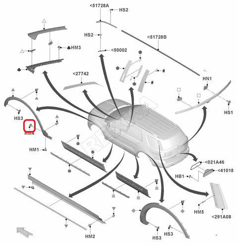 Diagram of Heavy Duty 30 Piece Fender Liner Retainers And Splash Shield Fasteners Clip Kit For Ford And Dodge Trucks components.