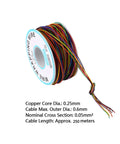 250M 8 Wire Colorful Electrical Wire Insulation Wrapped Copper Test Cable 30 AWG Flexible Jumpers spool