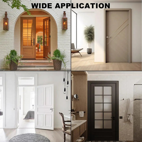 Heavy Duty Stainless Steel 4 Inch Door Hinges Set For Exterior And Interior Doors, Quiet Smooth Ball Bearing Hinges With Square Corners, Rust Resistant Black Finish, Easy Install, 3 Pack on entry, bedroom, and bathroom doors