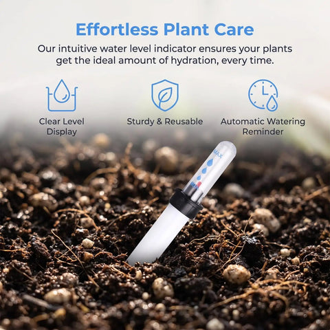 6 Piece Plant Pot Water Level Indicator Set With No Fuss Moisture Meter For Planters, Easy Watering Reminder Gauge, 180ml Capacity, 7.8 Inch, Prevent Overwatering And Underwatering In Your Home Garden, white plastic