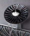 Killer 12Mm Thick Tempered Glass Vessel Sink For Countertop Vanity Basin With 360 Swivel Waterfall Faucet hot and cold water flow.